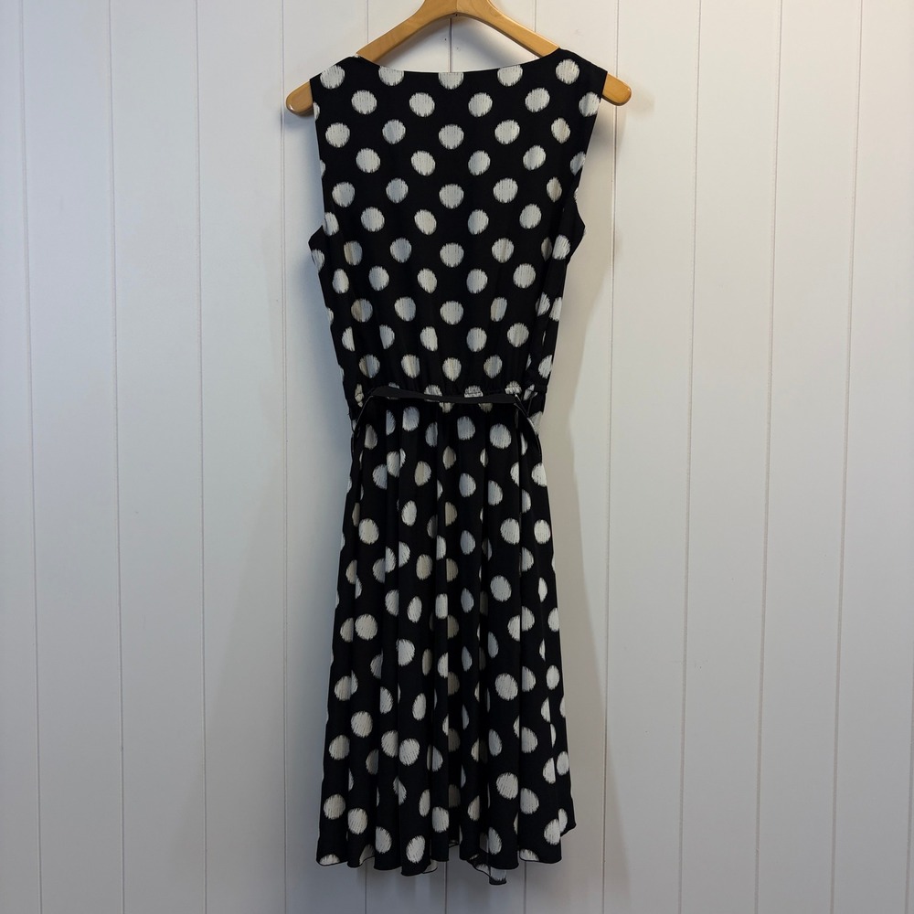 Alfani Minimalist Polka Dot Belted Dress Women Size 10 Classic Office Business - Picture 2 of 8